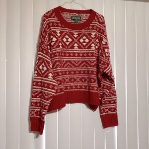 American Eagle women sweater red/wht XL, barely worn